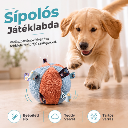 Puha, harapásálló, csörgős kisállatjáték
