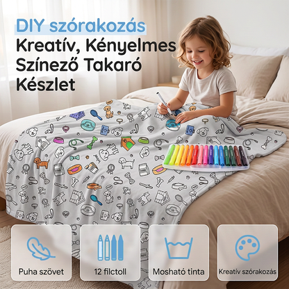 🎨 Kreatív festés szülők és gyermekek számára – DIY-festésű takaró