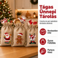 🎅 Zsinórral zárható karácsonyi zsákvászon ajándékzsákok