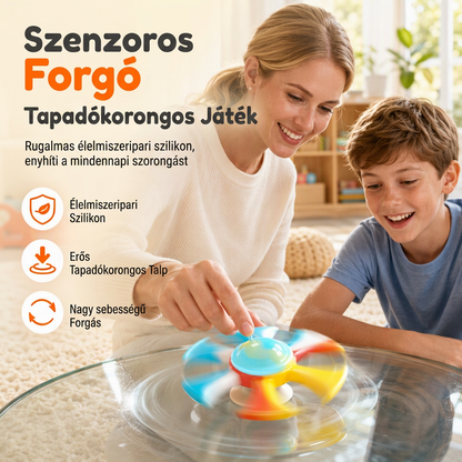 😎 Szilikon szívókorongos fidget spinner stresszoldó játék gyerekeknek és felnőtteknek