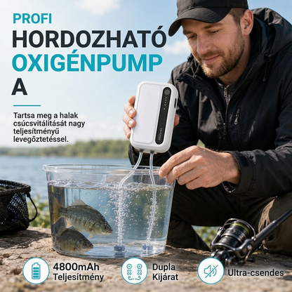 Újratölthető hordozható oxigénszivattyú