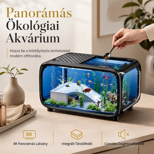 🐠 Könnyed luxus akvárium – otthoni használatra szánt, fedeles, átlátszó, prémium minőségű akvárium