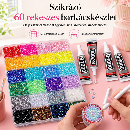 🌈 AB Színes Zselés Lapított Hátsó Gyanta Strasszkő Készlet Tároló Szerveződobozzal, Ragasztóval és Eszközökkel DIY Körömdíszítéshez, Ruhákhoz és Telefontok Díszítéshez