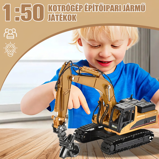 1:50 méretarányú exkavátor építőipari jármű játékok