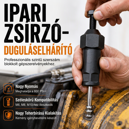 🔧 Nagy igénybevételre alkalmas zsírszerelvény-tisztító szerszám