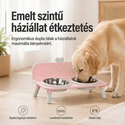 🐶 Magasított, leszerelhető, csúszásgátló és felborulásgátló kisállat-etetőtál