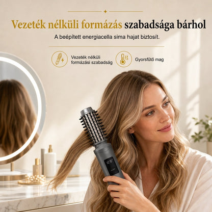 🌙 2 az 1-ben vezeték nélküli elektromos hajsimító és hullámosító kefe