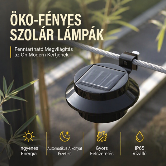 🏡 Kültéri vízálló napelemes LED eresz- és fali lámpák