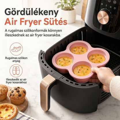 🍰 3 üreges, 4 hüvelykes kör alakú hengeres szilikon süteményforma, barkácssütőedény szivárványsüteményhez és pizzához