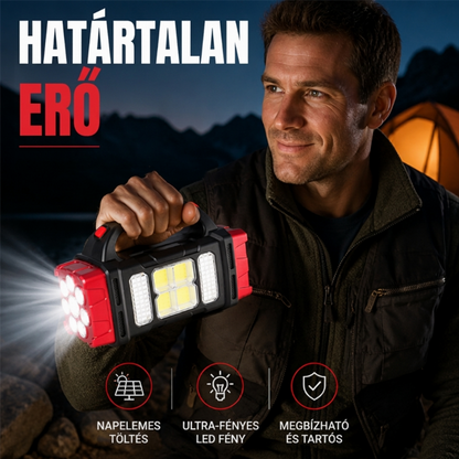 🏕️ Erős fényű LED-es zseblámpa, kültéri, újratölthető reflektor