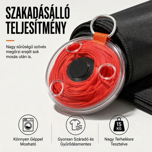 🛍️ Hordozható, visszahúzható, feltekerhető bevásárlótáska