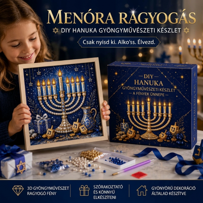 🖼️ Fakeretes DIY Hanukkah gyöngyművészeti készlet