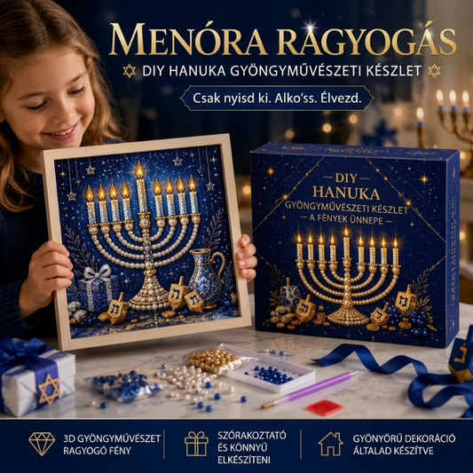 🖼️ Fakeretes DIY Hanukkah gyöngyművészeti készlet