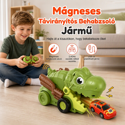 🐍 Gyermek távirányítós dinoszaurusz játékautó 6 kisautóval