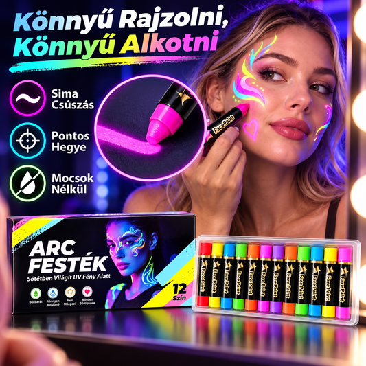 🎭 12 színű arcfestő zsírkréta készlet