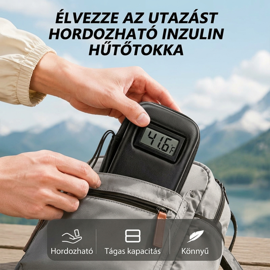 💊 Inzulin hűtő utazótok hőmérséklet-kijelzővel