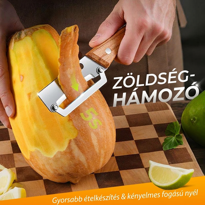 ✨ 2 az 1-ben multifunkciós konyhai hámozó: hámozás + palacknyitó