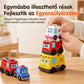 🎵 4 darabos mágneses rögzítésű elektromos játékautó-készlet, hang- és fényeffektusokkal