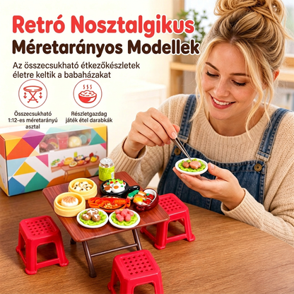 🏠 Miniatűr összecsukható asztal- és székjáték-készlet