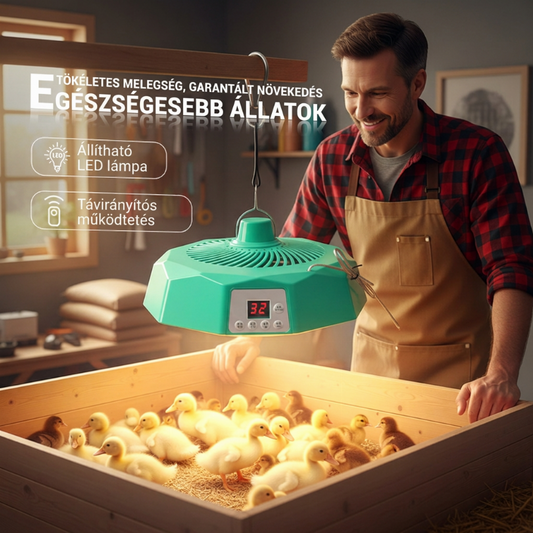 🏝️ Baromfitartási fűtőlámpa távirányítóval