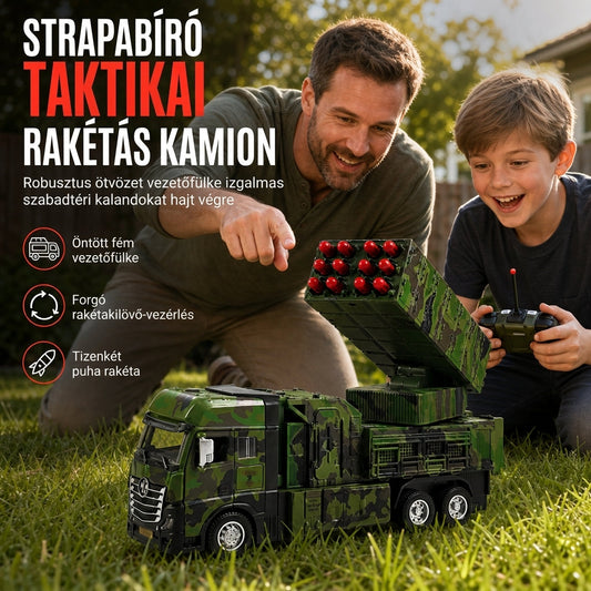 🎯 Óriási távirányítású rakétakilövő játék teherautó
