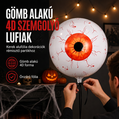 🤩 22 hüvelykes 4D szemgolyó léggömbök Halloween dekorációhoz