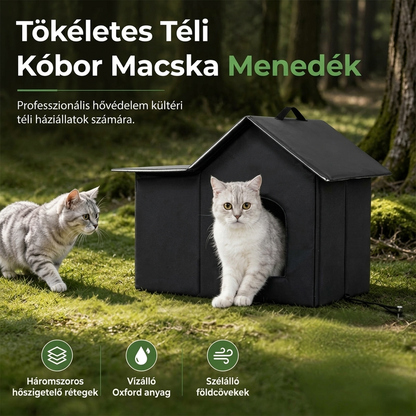 🏕️ Prémium kültéri ház kóbor macskák számára