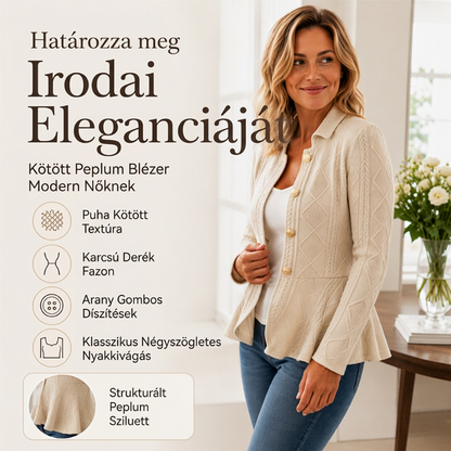 Női elegáns, fodros derékrészű blézer