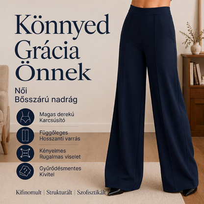 Női alkalmi magasszárú széles nadrág
