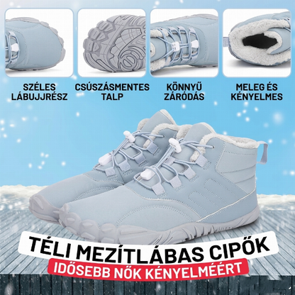 👢 Csúszásgátló, vízálló téli mezítlábas cipő (férfiaknak és nőknek egyaránt)