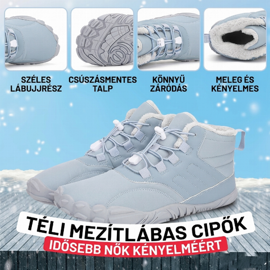 👢 Csúszásgátló, vízálló téli mezítlábas cipő (férfiaknak és nőknek egyaránt)