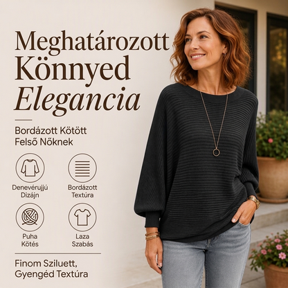 🧶 Női méretre szabott bordázott kötött pulóver – Személyre szabott kényelem és stílus