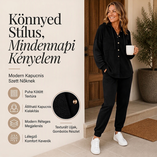 Férfi alkalmi folthatású kapucnis kabát