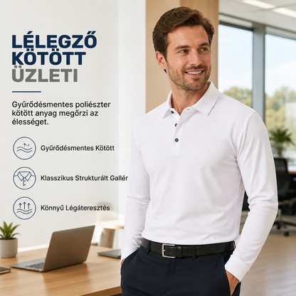 👔 Férfi hosszú ujjú, galléros póló