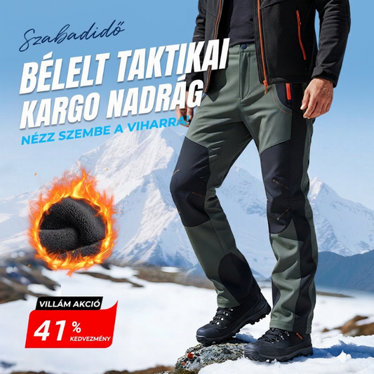 👖 Szél- és vízálló, meleg, rugalmas derekú túranadrág