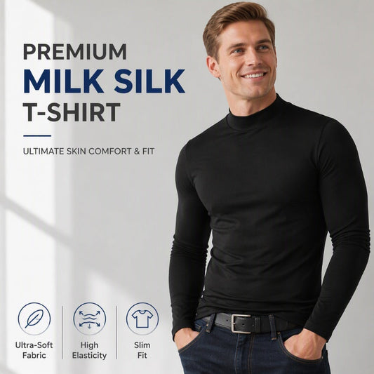 👔 Férfi, karcsúsított szabású, ál-turtleneck felső