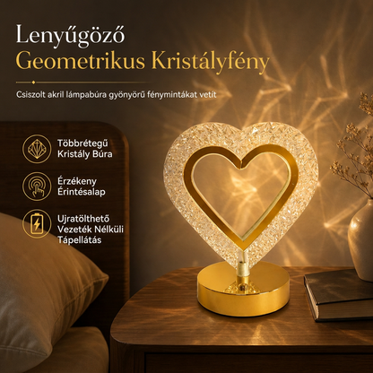 🌙🔮 Kristály Geometriai Éjjeli Fény – Érintésvezérlés, 3D Fénytörés és Újratölthető – Hálószobai Hangulatlámpa