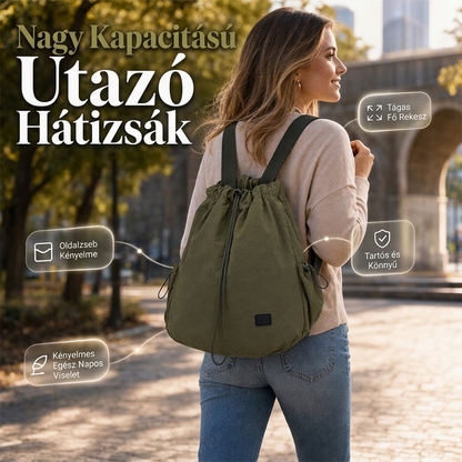 🎒 Női nagy kapacitású húzózsinóros táskakönyvű hátizsák